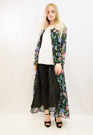 CHIFFON OVER ALL PRINTED MAXI DRESS (FLORAL PRINT)