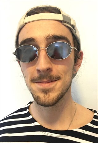 VINTAGE 1990S MENS OVAL SLIM HIP METAL SHADES