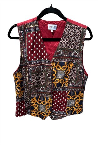 PATCHWORK EFFECT STYLE VINTAGE WAISTCOAT FESTIVAL
