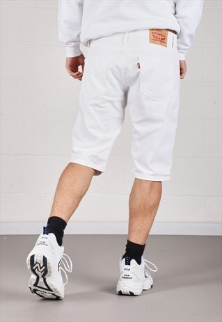 Vintage Levi's Denim Shorts in White Summerwear W33