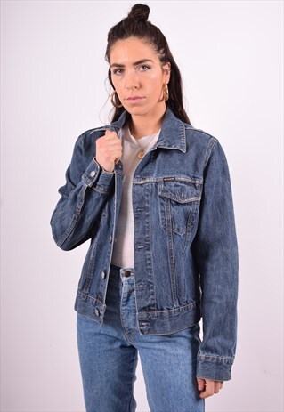 ENERGIE WOMENS VINTAGE DENIM JACKET MEDIUM NAVY BLUE 90'S