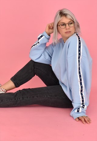 G&G UNISEX BABY BLUE GOOSE RIBBON SWEAT