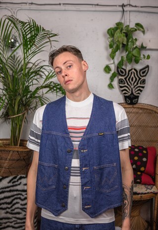 VINTAGE WRANGLER DENIM WAISTCOAT GILET