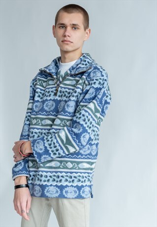 VINTAGE 80S WINTER UNISEX HIGH NECK FLEECE