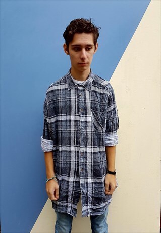 VINTAGE GREY CHECKERED SHIRT