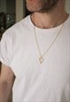 Triangle chain necklace for men gold geometric jewelry him