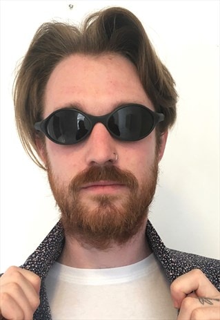 VINTAGE 1990S BLACK WRAP MATRIX SUNGLASSES