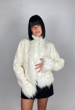Unique Vintage 00s BEBE Afghan Coat