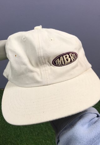 VINTAGE UMBRO BASEBALL CAP HAT IN BEIGE WITH EMBROIDERED LOG