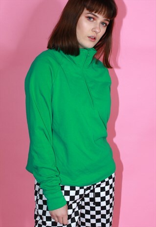 GREEN ZIPPER - ZIP UP - FLEECE - ZIP NECK - QUARTER ZIP