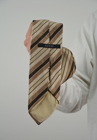 RARE VINTAGE GUCCI TIE GOLD / BROWN
