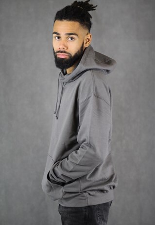 STEEL GREY RETRO FIT HOODIE