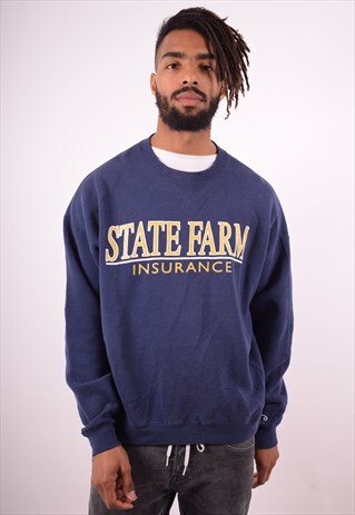 CHAMPION MENS VINTAGE SWEATSHIRT JUMPER XL BLUE 90S
