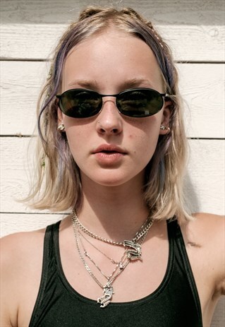 VINTAGE OVAL RETRO SUNGLASSES / UNISEX