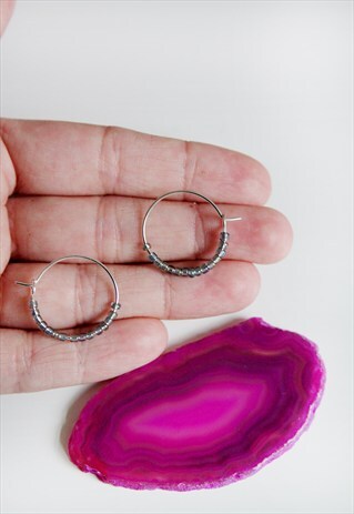 IRIDESCENT BEAD HOOPS