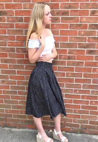 BLACK POLKA DOT SKIRT