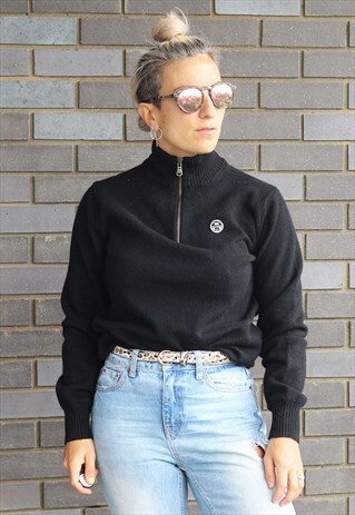 VINTAGE 1990S NORTH SAILS BLACK HIGH NECK JUMPER