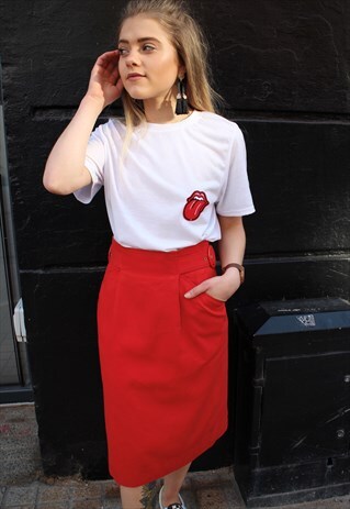 RARE VINTAGE CHRISTIAN DIOR MIDI PENCIL SKIRT