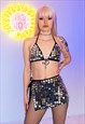 MIRROR SEQUIN SKIRT IBIZA RAVE PARTY FESTIVAL NYE