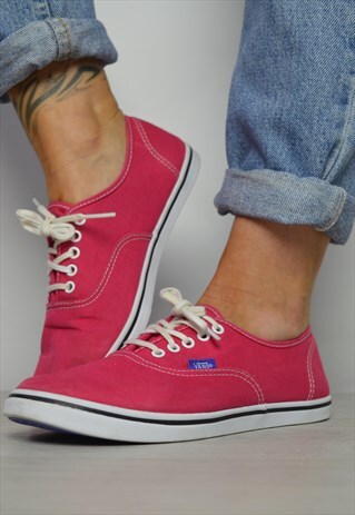 VINTAGE 90S VANS PINK SKATE SHOES TRAINERS PREPPY RETRO