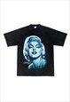 Black Washed Monroe  fans Retro T shirt tee 