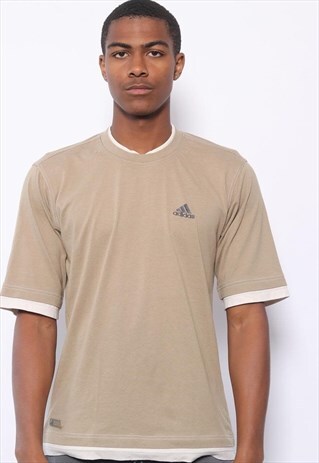 VINTAGE ADIDAS LOGO T-SHIRT BEIGE