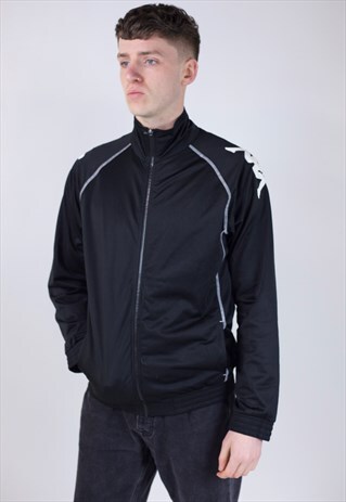 VINTAGE 90'S KAPPA BLACK SPORTS JACKET