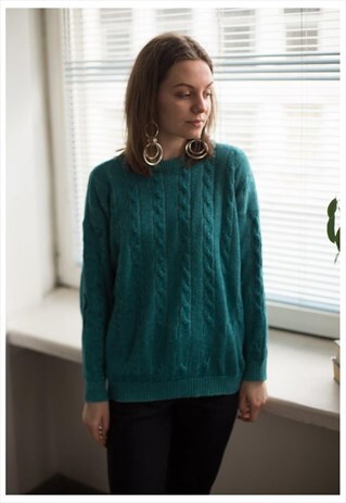 VINTAGE 80'S TURQUOISE MINIMAL JUMPER