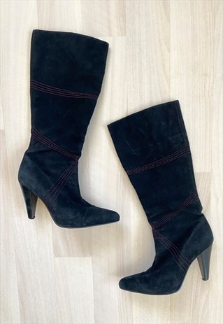 VINTAGE 90'S BLACK CALF BOOTS