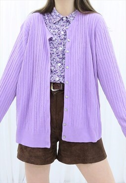 90s Vintage Lilac Purple Cardigan