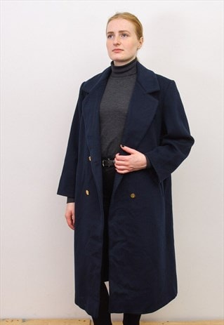 FORECASTER WOMEN L WOOL DOUBLE BREASTED COAT OVERCOAT JACKET