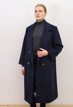 FORECASTER Women L Wool Double Breasted Coat Overcoat Jacket