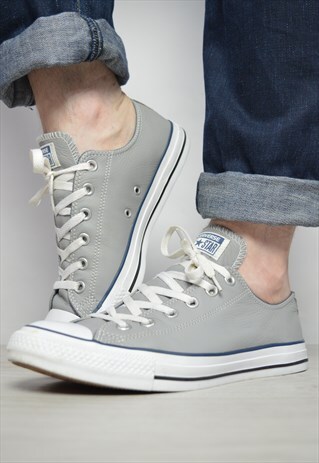 VINTAGE 90S CONVERSE GREY LEATHER OX SHOES TRAINERS RETRO