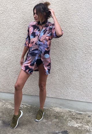 PATTERNED OVERSIZED RETRO VINTAGE UNISEX FESTIVAL SHIRT