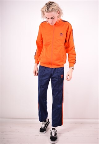 ADIDAS MENS VINTAGE FULL TRACKSUIT MEDIUM ORANGE 90S