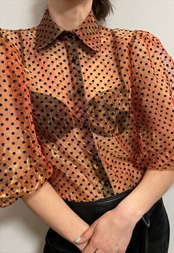 Transparent polka dot shirt vintage