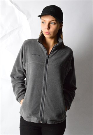VINTAGE 90S GREY MINIMALIST COLUMBIA FLEECE JACKET