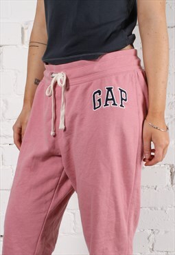 Vintage GAP Joggers in Pink with Spell Out Logo Large