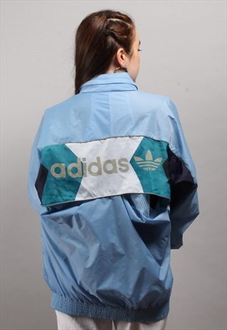 VINTAGE ADIDAS ORIGINALS BABY BLUE WINDBREAKER