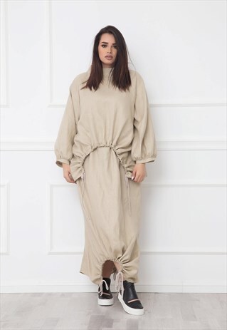 LINEN SHIRT WITH GATHER DETAIL