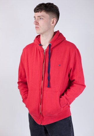 VINTAGE 90S TOMMY HILFIGER RED HOODIE