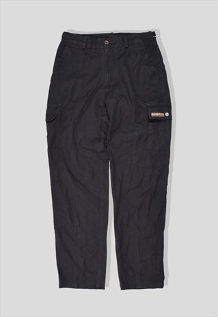 Vintage 90s Napapijri Heavyweight Cargo Trousers in Black