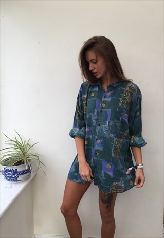 LONG SLEEVED PATTERN OVERSIZED VINTAGE UNISEX FESTIVAL SHIRT
