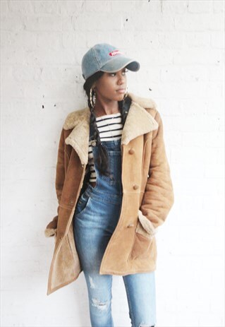 SHEARLING JACKET/COAT WITH FLEECE LINING (1970'S/LADIES)