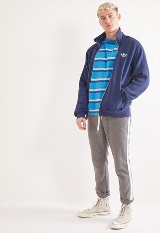 VINTAGE ADIDAS ZIP-UP SWEATSHIRT BLUE