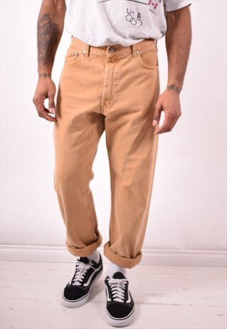 VALENTINO MENS VINTAGE JEANS W36 L31 BROWN 90S