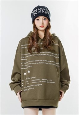 Y2K print hoodie cyberpunk pullover grunge utility jumper 