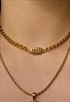 AUTHENTIC DIOR CD PENDANT - UPCYLCED CHOKER