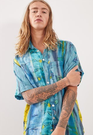 VINTAGE PATTERNED FESTIVAL SHORT SLEEVE SHIRT