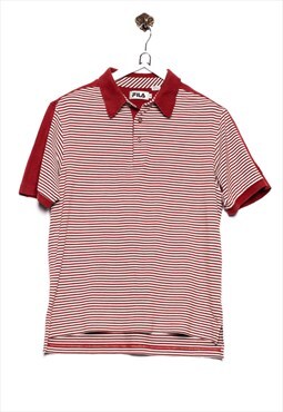 Vintage Fila Polo Shirt Striped Look Red/Striped